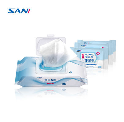 Ningún papel seda sanitario del alcohol, trapos mojados del tejido 80tablets/Pack